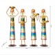 Tribal Women at Farm - Blue, Set of Four Tribal Women at Farm - Blue, Set of Four