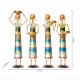 Tribal Women at Farm - Blue, Set of Four Tribal Women at Farm - Blue, Set of Four