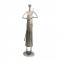Tribal Women at Farm- Tealight Candle Holder, Iron, ht 13 Inch Chrome
