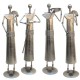 Tribal Women at Farm - Tealight Candle Holder, Iron, ht 13 Inch Chrome (Set of Four)