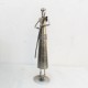 Tribal Women at Farm- Tealight Candle Holder, Iron, ht 13 Inch Chrome