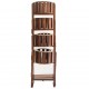 Wooden Plant Pot Holder 4 Step Folding Plain Polished