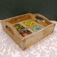 Ceramic-Blocked Wooden Serving Tray ( With Four Ceramic Tiles ) (8 x 8 Inches), Natural Polish, Coneart. Ceramic-Blocked Wooden Serving Tray ( With Four Ceramic Tiles ) (8 x 8 Inches), Natural Polish, Coneart.