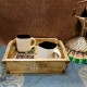 Ceramic-Blocked Wooden Serving Tray ( With Four Ceramic Tiles ) (8 x 8 Inches), Natural Polish, Coneart. Ceramic-Blocked Wooden Serving Tray ( With Four Ceramic Tiles ) (8 x 8 Inches), Natural Polish, Coneart.
