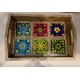 Ceramic Tile -Blocked Wooden Serving Tray (6 Tile , 8 x 12 Inches) Ceramic Tile -Blocked Wooden Serving Tray (6 Tile , 8 x 12 Inches)