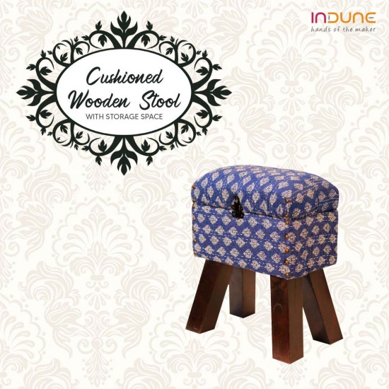 Wooden Cushioned Stool with Box Wooden Cushioned Stool with Box