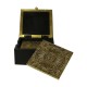 Embossed Brass Art Tea Coaster- Set of 6 in a Box. Embossed Brass Art Tea Coaster- Set of 6 in a Box.