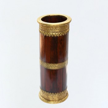 Wooden polished umbrella stand with Brass work 21 Inches Wooden polished umbrella stand with Brass work 21 Inches