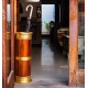 Wooden Umbrella Stand/ Cylindrical Planter with Brass art height 24 inches Wooden Umbrella Stand/ Cylindrical Planter with Brass art height 24 inches