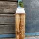 Wooden Umbrella Stand / Cylindrical Planter With White Floral Motif Wooden Umbrella Stand / Cylindrical Planter With White Floral Motif