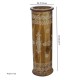 Wooden Umbrella Stand / Cylindrical Planter With White Floral Motif Wooden Umbrella Stand / Cylindrical Planter With White Floral Motif