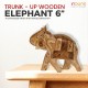Distressed Finished White Elephant With Antique Brass Art