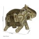 Distressed Finished White Elephant With Antique Brass Art