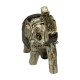 Distressed Finished White Elephant With Antique Brass Art