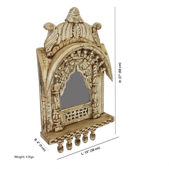 Distressed White Jharokha ht. 27 Inches Distressed White Jharokha ht. 27 Inches