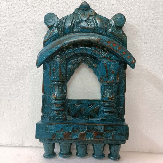 Distressed Blue Jharokha - 10 Inches