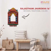 Traditional Painted Jharokha - 16 Inches