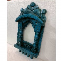 Traditional Painted Jharokha 16 Inches Distressed Blue