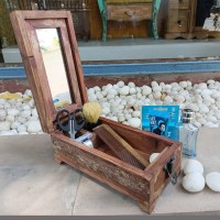 Distressed Hajjam (Barber) Box Handmade using Reclaimed Wood