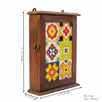 Colourful Tile Art Key Box