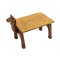 Wooden Camel Stool with Embossed Brassart