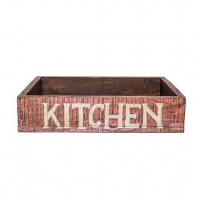 Distresed Pink Wooden Kitchen organizer