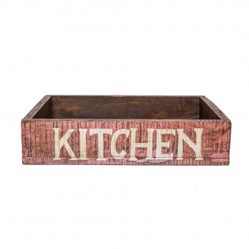 Distresed Pink Wooden Kitchen organizer