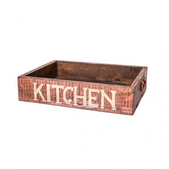 Distresed Pink Wooden Kitchen organizer