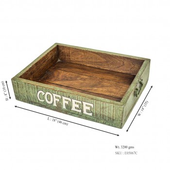 Distresed Green Wooden Kitchen organizer 