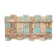 Distressed Blue White Wall Hanger with Four Hooks Distressed Blue White Wall Hanger with Four Hooks