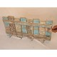 Distressed Blue White Wall Hanger with Four Hooks Distressed Blue White Wall Hanger with Four Hooks