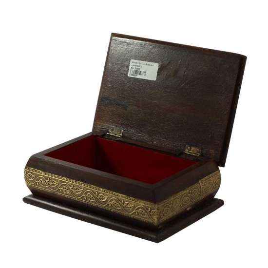 Wooden Jewellery Box - Brass Art