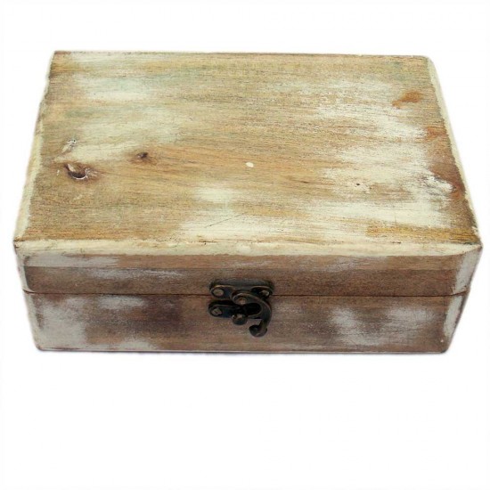 Wooden Box - White Distress 