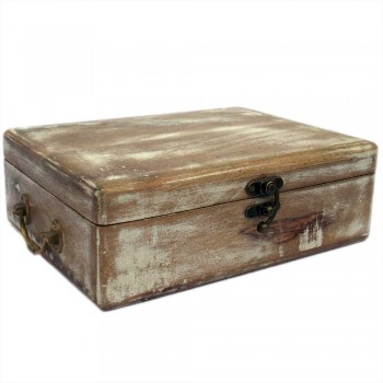 Wooden Box - White Distress