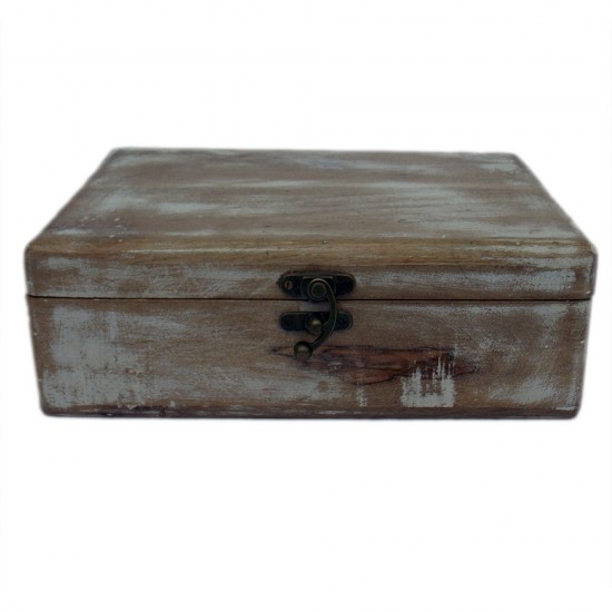 Wooden Box - White Distress