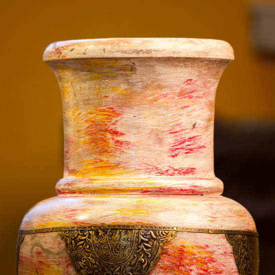 Distressed pink wooden pot – rustic wooden flower planter front view Distressed pink wooden pot – rustic wooden flower planter front view