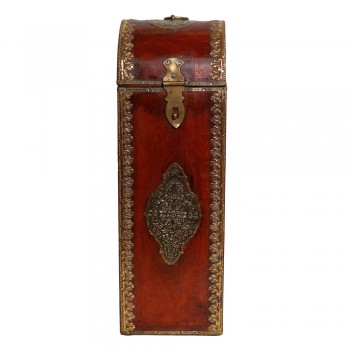 Polished Bottle Case with Brass Art
