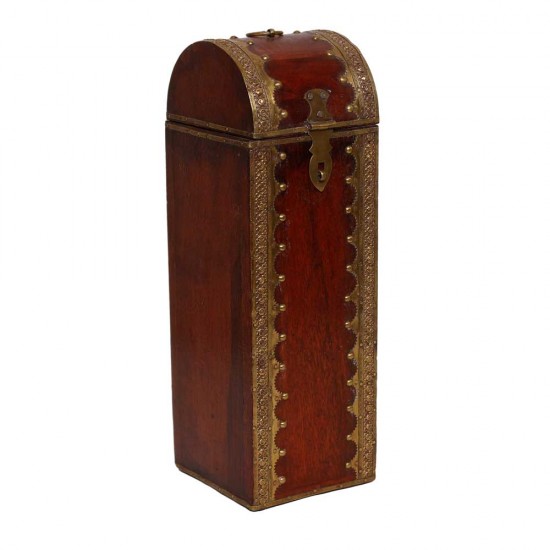 Polished Bottle Case with Brass Art (Assorted Colour & Designs) Polished Bottle Case with Brass Art (Assorted Colour & Designs)