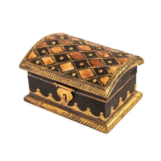 Indune Wooden Jewellery Box Rustic with Bone Art 6 x 3 Inches (Brown) Indune Wooden Jewellery Box Rustic with Bone Art 6 x 3 Inches (Brown)