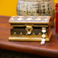 rustic wooden jewellery box with bone art Indune rustic wooden jewellery box with bone art Indune