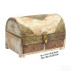 Rustic Wood Treasure Box with Embossed Brass Art