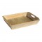 Rustic Wood Tray with Embossed Brass Art