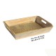 Rustic Wood Tray with Embossed Brass Art