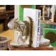 Wooden Elephant Rustic White Book Ends Set Wooden Elephant Rustic White Book Ends Set