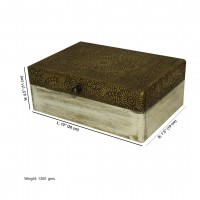 Distressed White Box with Brass Embossed Top (Size-2)