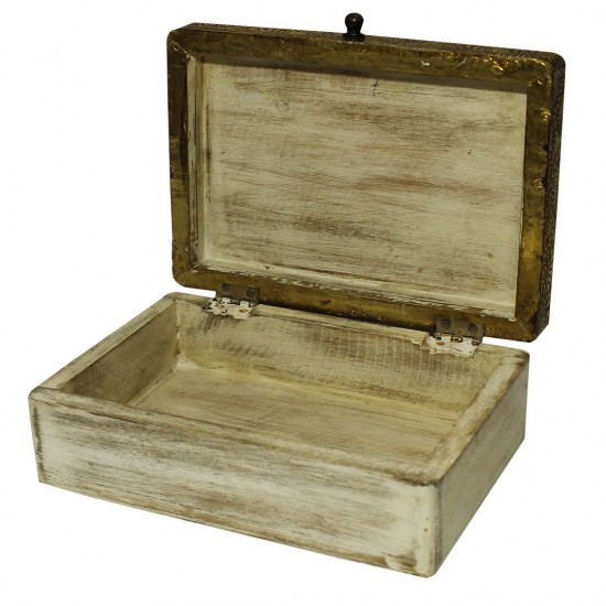 Distressed White Box with Brass Embossed Top (Size-2)