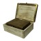 Distressed White Box with Brass Embossed Top (Set of two)