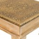 Distressed White Chowki with Brass Embossed Top Distressed White Chowki with Brass Embossed Top
