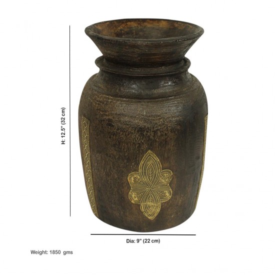 Vintage Handcrafted Himachali Wooden Pot