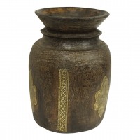 Vintage Handcrafted Himachali Wooden Pot